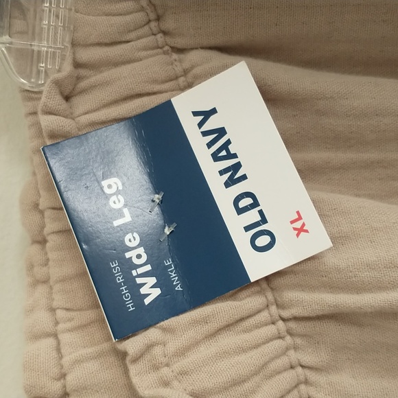 NWT Old Navy High Rise Double Weave Cotton Wide Leg Ankle Pants XLARGE - Picture 2 of 6